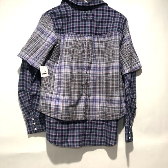 We The Free Layer It Up Plaid Long Sleeve Shirt Multicolor Size M NWT - Picture 8 of 12